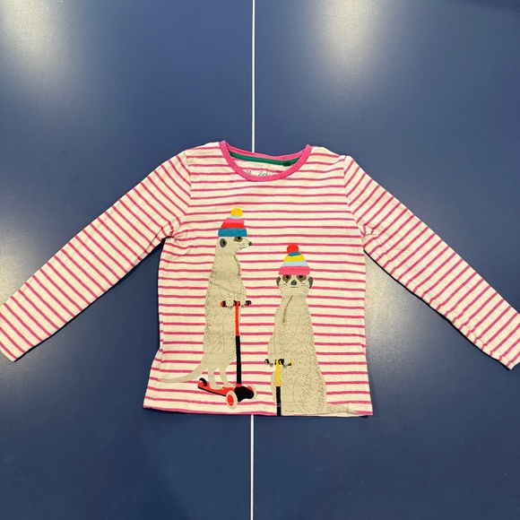 Mini Boden Other - Size 7-8 Mini Boden Animal Logo T-shirt in Ivory/Tickled Pink Meerkat.